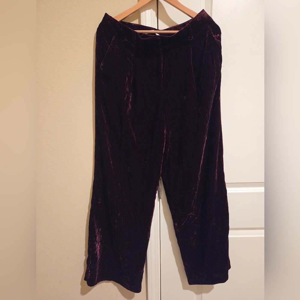 LOFT Rich Burgundy Velvet Pants